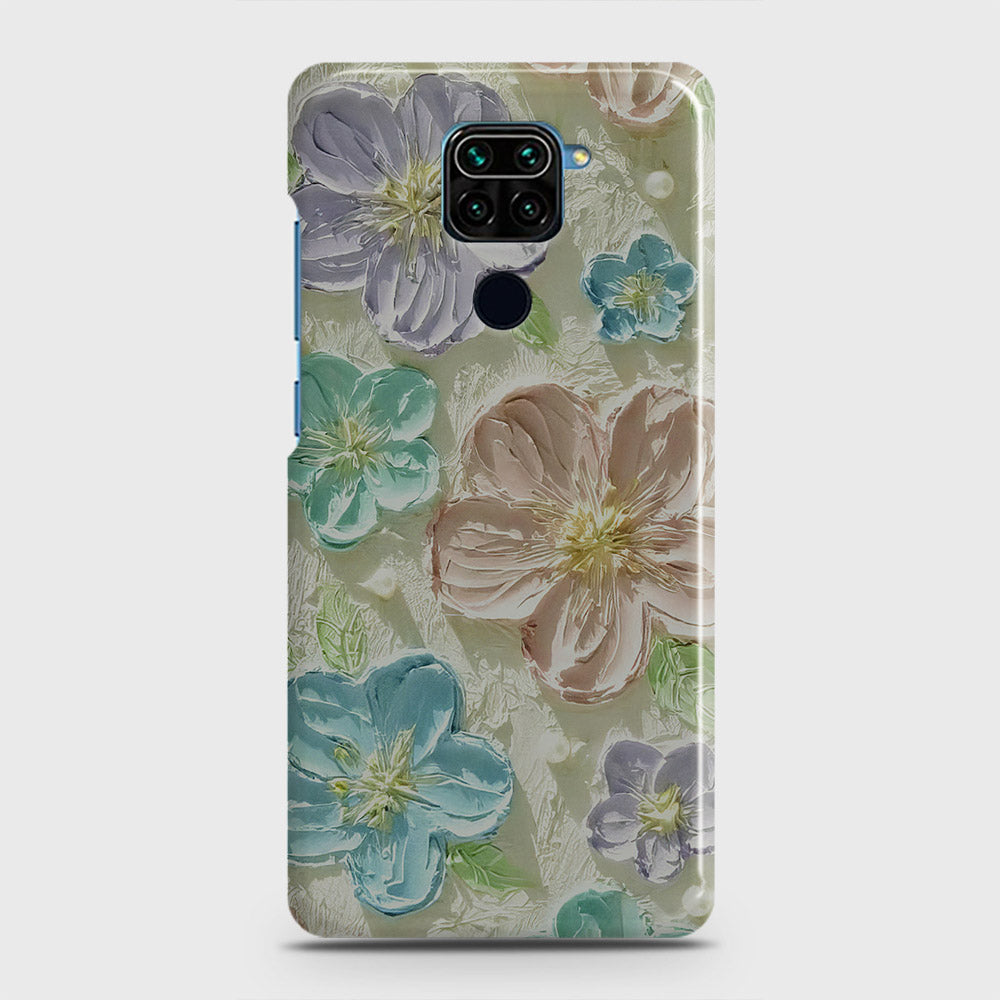 Xiaomi Redmi 10X 4G Cover - Floral Series - Design 14 - Blue & Purple - Matte Finish - Snap On Hard Case with LifeTime Colors Guarantee