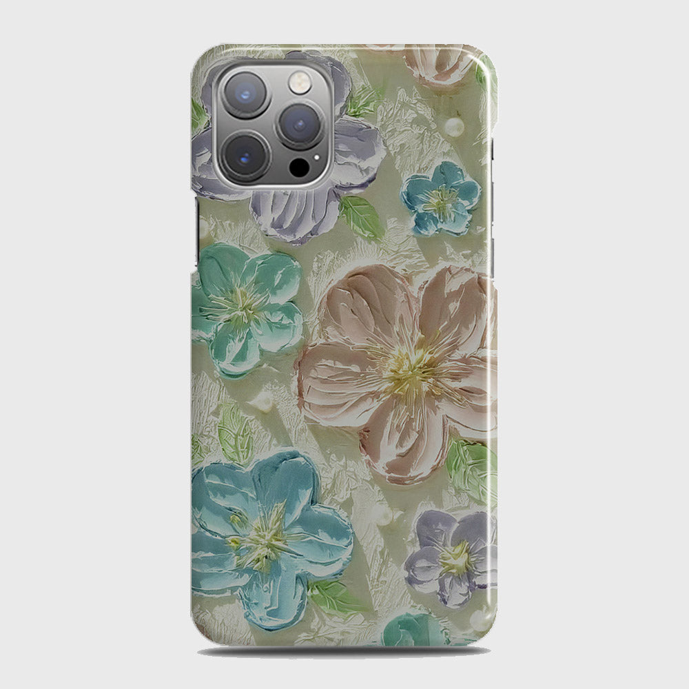 iPhone 12 Pro Max Cover - Floral Series - Design 14 - Blue & Purple - Matte Finish - Snap On Hard Case with LifeTime Colors Guarantee