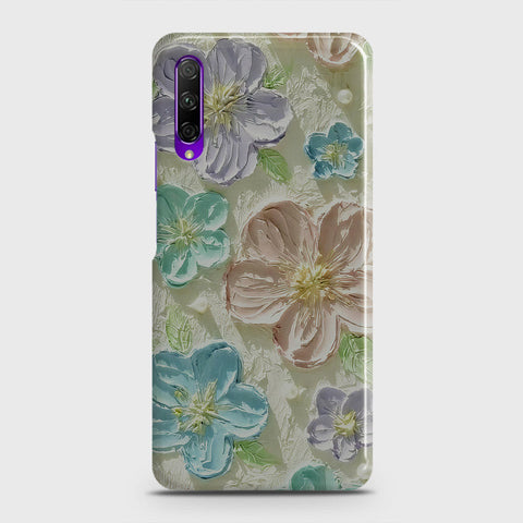 Honor 9X Cover - Floral Series - Design 14 - Blue & Purple - Matte Finish - Snap On Hard Case with LifeTime Colors Guarantee