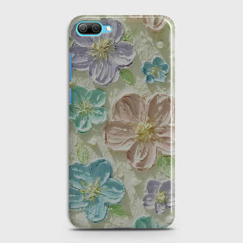 Huawei Honor 10 Lite Cover - Floral Series - Design 14 - Blue & Purple - Matte Finish - Snap On Hard Case with LifeTime Colors Guarantee