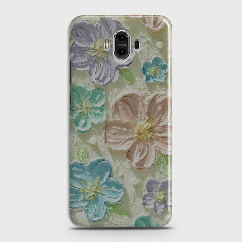 Huawei Mate 10 Cover - Floral Series - Design 14 - Blue & Purple - Matte Finish - Snap On Hard Case with LifeTime Colors Guarantee