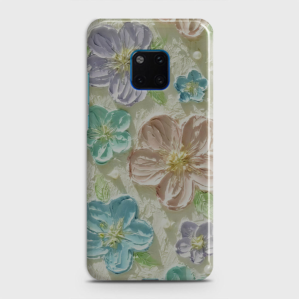 Huawei Mate 20 Pro Cover - Floral Series - Design 14 - Blue & Purple - Matte Finish - Snap On Hard Case with LifeTime Colors Guarantee