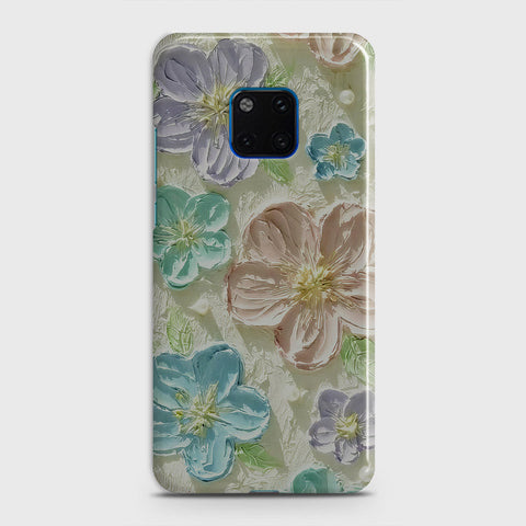 Huawei Mate 20 Pro Cover - Floral Series - Design 14 - Blue & Purple - Matte Finish - Snap On Hard Case with LifeTime Colors Guarantee
