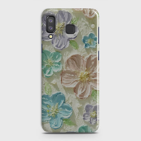 Samsung Galaxy A9 Star Cover - Floral Series - Design 14 - Blue & Purple - Matte Finish - Snap On Hard Case with LifeTime Colors Guarantee