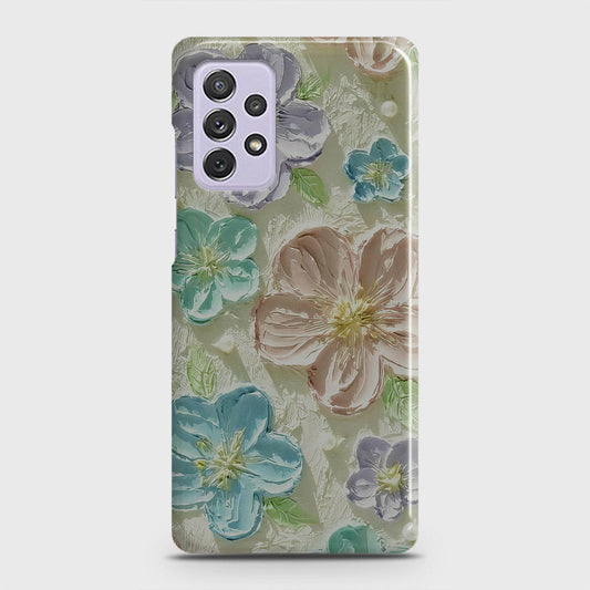 Samsung Galaxy A72 Cover - Floral Series - Design 14 - Blue & Purple - Matte Finish - Snap On Hard Case with LifeTime Colors Guarantee