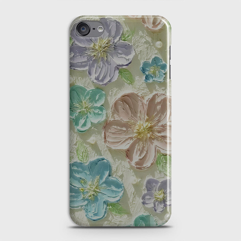 iPod Touch 6 Cover - Floral Series - Design 14 - Blue & Purple - Matte Finish - Snap On Hard Case with LifeTime Colors Guarantee