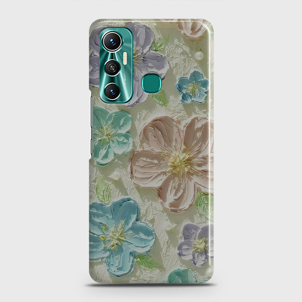 Infinix Hot 11 Cover - Floral Series - Design 14 - Blue & Purple - Matte Finish - Snap On Hard Case with LifeTime Colors Guarantee