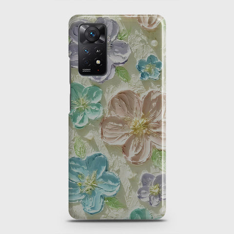 Xiaomi Redmi Note 11S Cover - Floral Series - Design 14 - Blue & Purple - Matte Finish - Snap On Hard Case with LifeTime Colors Guarantee