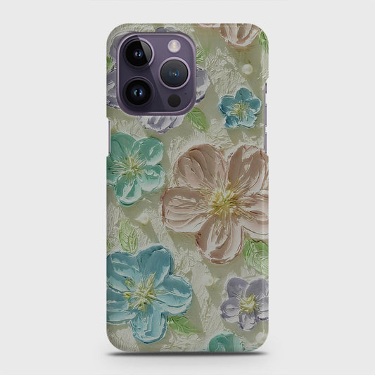 iPhone 14 Pro Cover - Floral Series - Design 14 - Blue & Purple - Matte Finish - Snap On Hard Case with LifeTime Colors Guarantee