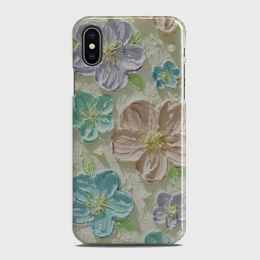 iPhone X Cover - Floral Series - Design 14 - Blue & Purple - Matte Finish - Snap On Hard Case with LifeTime Colors Guarantee