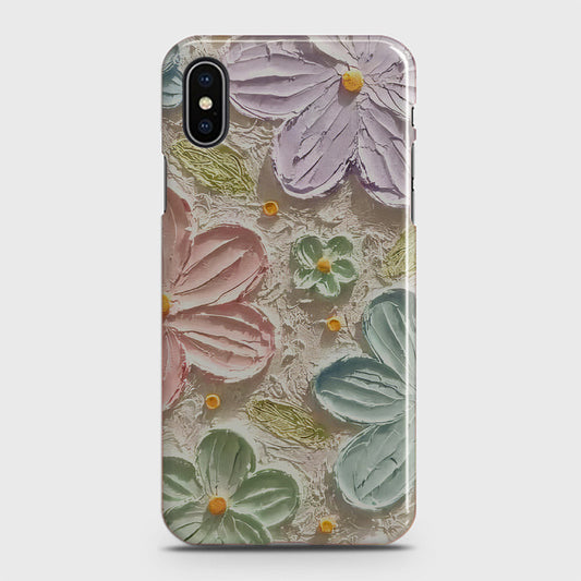 iPhone XS Cover - Floral Series - Design 15 - Blue & Green - Matte Finish - Snap On Hard Case with LifeTime Colors Guarantee