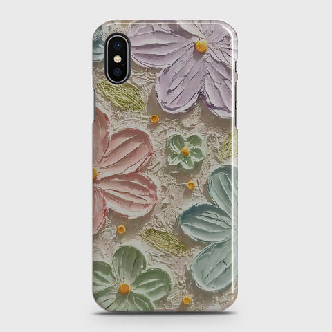 iPhone XS Cover - Floral Series - Design 15 - Blue & Green - Matte Finish - Snap On Hard Case with LifeTime Colors Guarantee