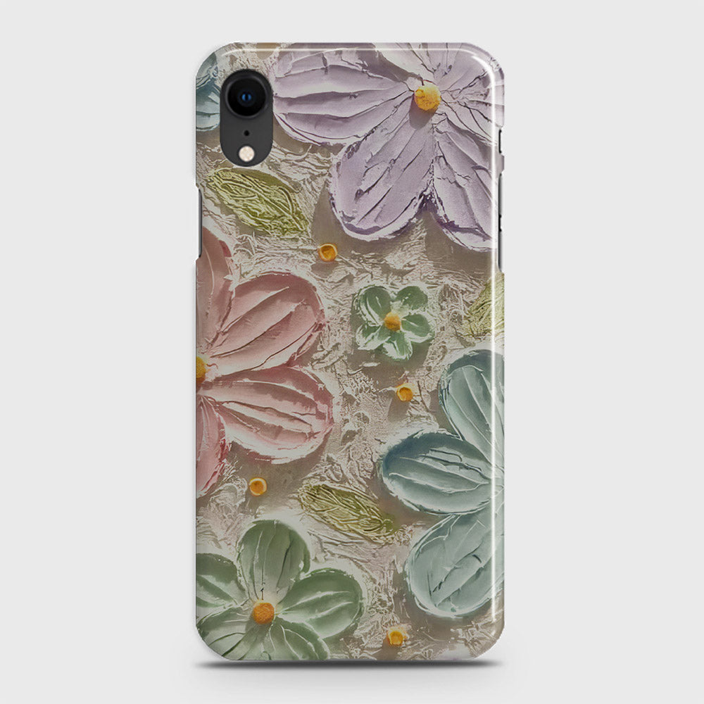 iPhone XR Cover - Floral Series - Design 15 - Blue & Green - Matte Finish - Snap On Hard Case with LifeTime Colors Guarantee