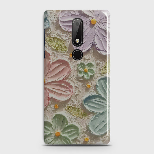 Nokia 6.1 Plus Cover - Floral Series - Design 15 - Blue & Green - Matte Finish - Snap On Hard Case with LifeTime Colors Guarantee