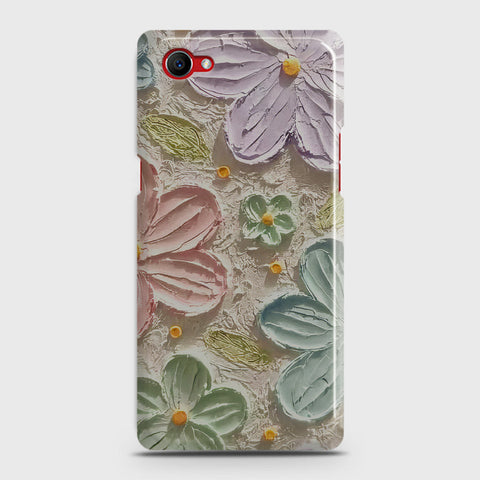 Oppo F7 Youth Cover - Floral Series - Design 15 - Blue & Green - Matte Finish - Snap On Hard Case with LifeTime Colors Guarantee