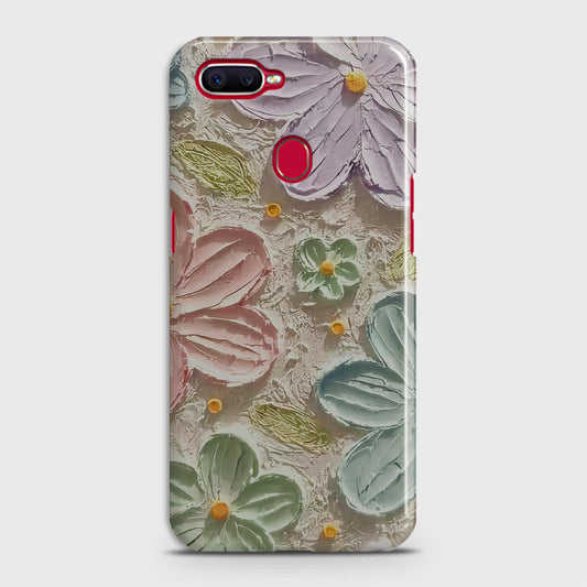 Oppo F9 Cover - Floral Series - Design 15 - Blue & Green - Matte Finish - Snap On Hard Case with LifeTime Colors Guarantee