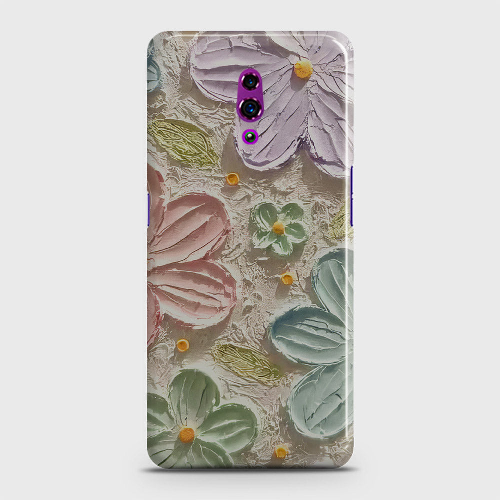 Oppo Reno Cover - Floral Series - Design 15 - Blue & Green - Matte Finish - Snap On Hard Case with LifeTime Colors Guarantee