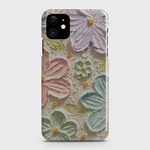 iPhone 12 Cover - Floral Series - Design 15 - Blue & Green - Matte Finish - Snap On Hard Case with LifeTime Colors Guarantee (Fast Delivery)(FS)