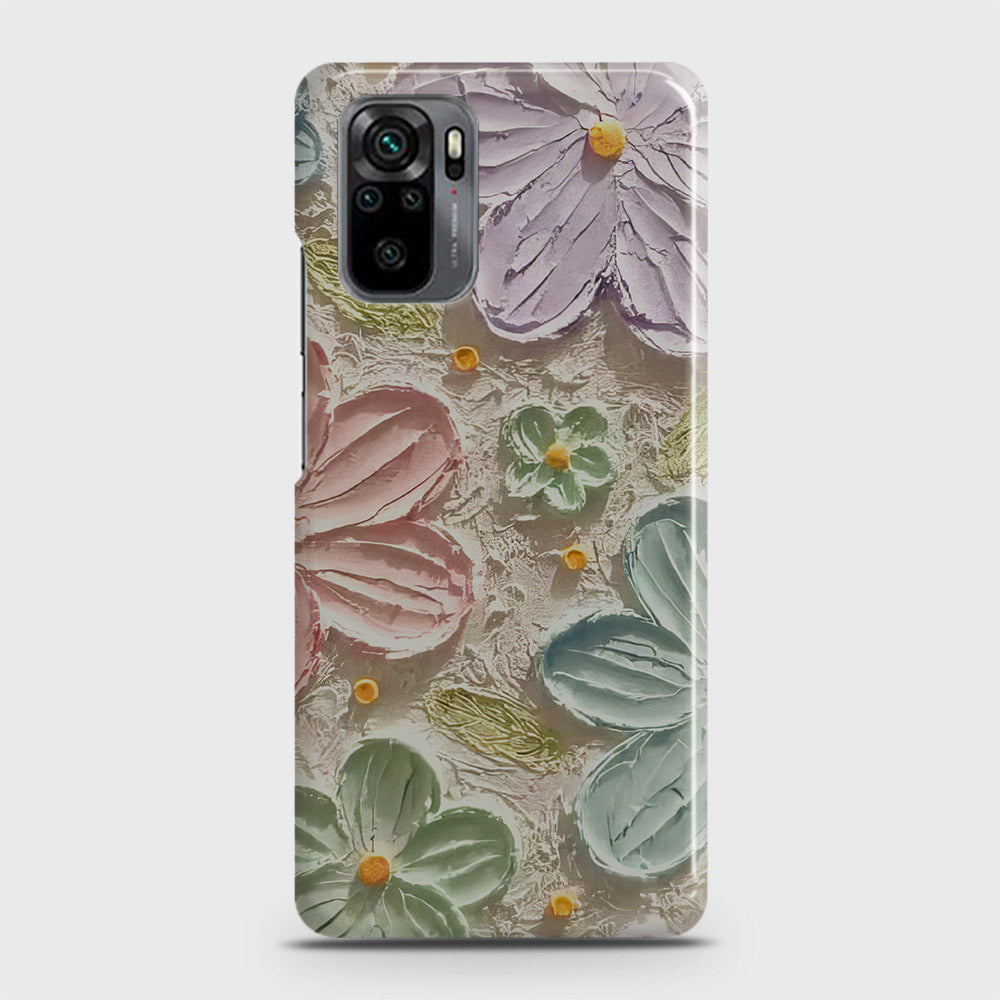 Xiaomi Redmi Note 10 4G Cover - Floral Series - Design 15 - Blue & Green - Matte Finish - Snap On Hard Case with LifeTime Colors Guarantee