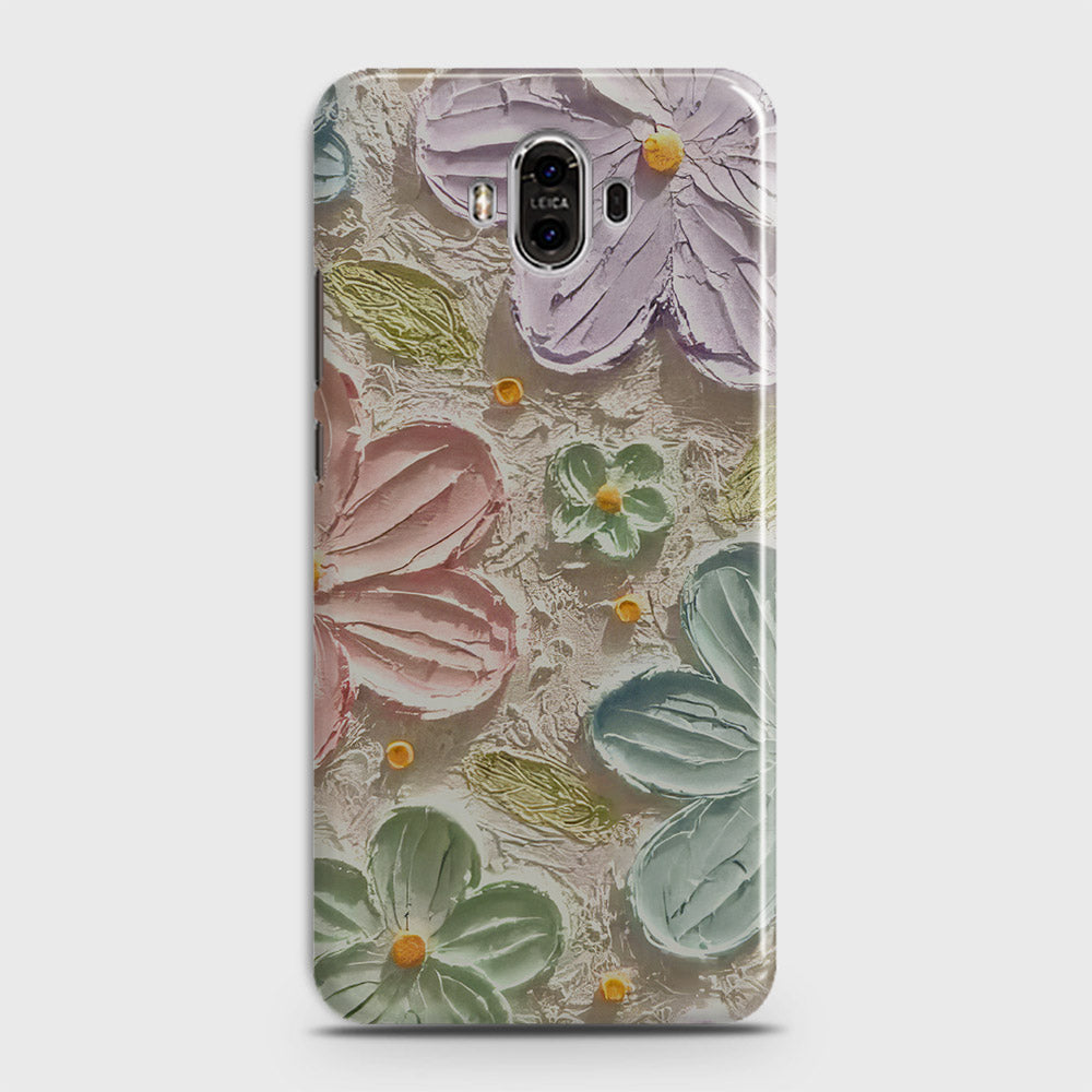 Huawei Mate 10 Cover - Floral Series - Design 15 - Blue & Green - Matte Finish - Snap On Hard Case with LifeTime Colors Guarantee