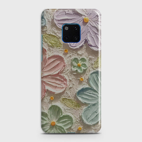 Huawei Mate 20 Pro Cover - Floral Series - Design 15 - Blue & Green - Matte Finish - Snap On Hard Case with LifeTime Colors Guarantee