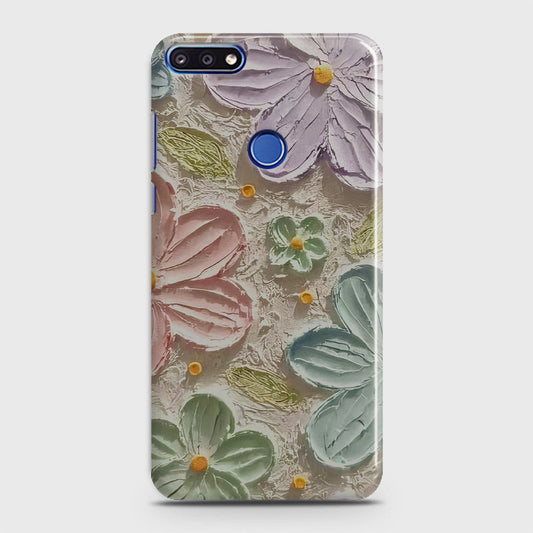 Honor 7A Cover - Floral Series - Design 15 - Blue & Green - Matte Finish - Snap On Hard Case with LifeTime Colors Guarantee