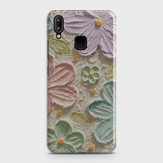 Vivo Y91 Cover - Floral Series - Design 15 - Blue & Green - Matte Finish - Snap On Hard Case with LifeTime Colors Guarantee