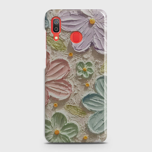 Samsung Galaxy A20 Cover - Floral Series - Design 15 - Blue & Green - Matte Finish - Snap On Hard Case with LifeTime Colors Guarantee