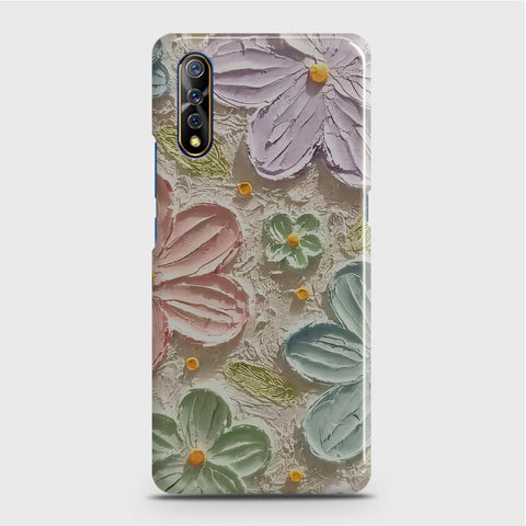 Vivo S1 Cover - Floral Series - Design 15 - Blue & Green - Matte Finish - Snap On Hard Case with LifeTime Colors Guarantee