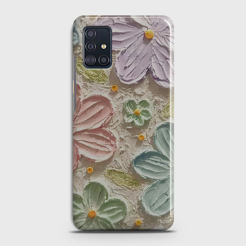 Samsung Galaxy A71 Cover - Floral Series - Design 15 - Blue & Green - Matte Finish - Snap On Hard Case with Life Time Colors Guarantee (Fast Delivery)