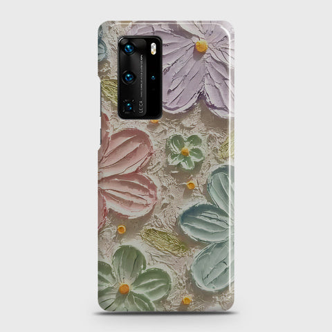 Huawei P40 Pro Cover - Floral Series - Design 15 - Blue & Green - Matte Finish - Snap On Hard Case with LifeTime Colors Guarantee