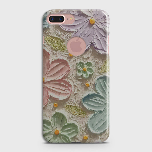 iPhone 8 / 7 Logo Cover - Floral Series - Design 15 - Blue & Green - Matte Finish - Snap On Hard Case with LifeTime Colors Guarantee