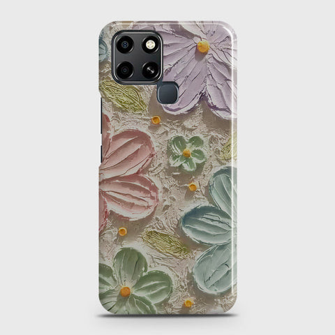 Infinix Smart 6 Cover - Floral Series - Design 15 - Blue & Green - Matte Finish - Snap On Hard Case with LifeTime Colors Guarantee