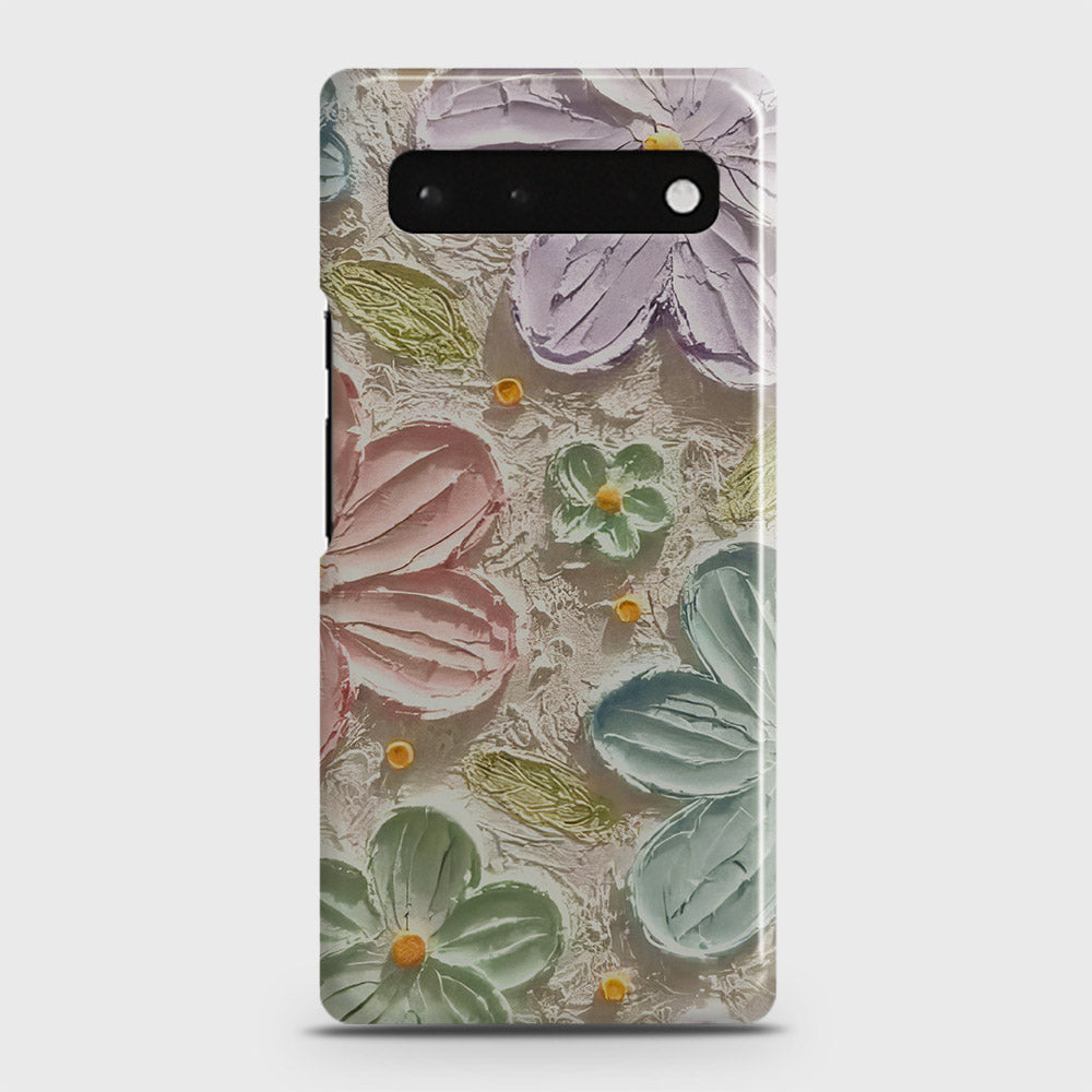 Google Pixel 6 Cover - Floral Series - Design 15 - Blue & Green - Matte Finish - Snap On Hard Case with LifeTime Colors Guarantee