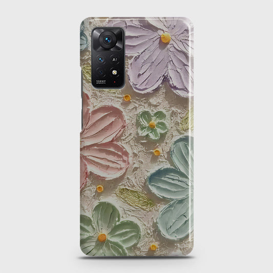 Xiaomi Redmi Note 11S Cover - Floral Series - Design 15 - Blue & Green - Matte Finish - Snap On Hard Case with LifeTime Colors Guarantee