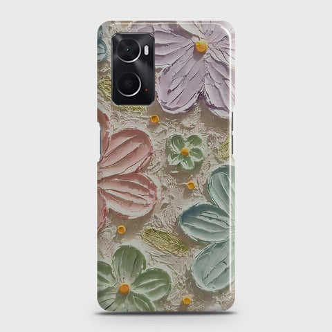 Oppo A36 Cover - Floral Series - Design 15 - Blue & Green - Matte Finish - Snap On Hard Case with LifeTime Colors Guarantee
