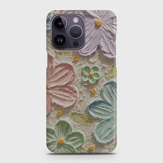 iPhone 14 Pro Cover - Floral Series - Design 15 - Blue & Green - Matte Finish - Snap On Hard Case with LifeTime Colors Guarantee