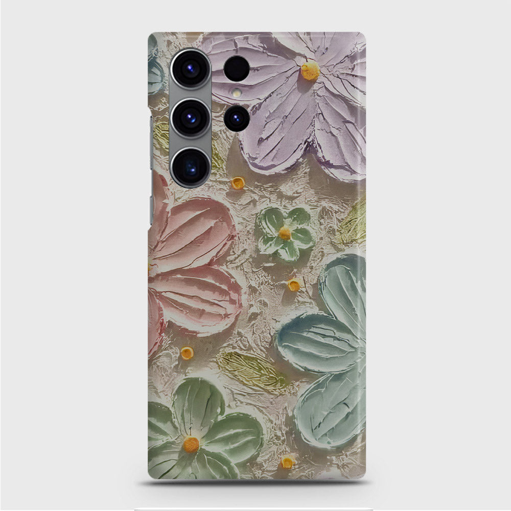 Samsung Galaxy S23 Ultra Cover - Floral Series - Design 15 - Blue & Green - Matte Finish - Snap On Hard Case with LifeTime Colors Guarantee
