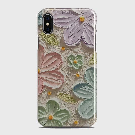 iPhone X Cover - Floral Series - Design 15 - Blue & Green - Matte Finish - Snap On Hard Case with LifeTime Colors Guarantee