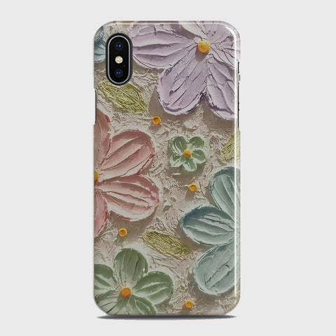 iPhone X Cover - Floral Series - Design 15 - Blue & Green - Matte Finish - Snap On Hard Case with LifeTime Colors Guarantee