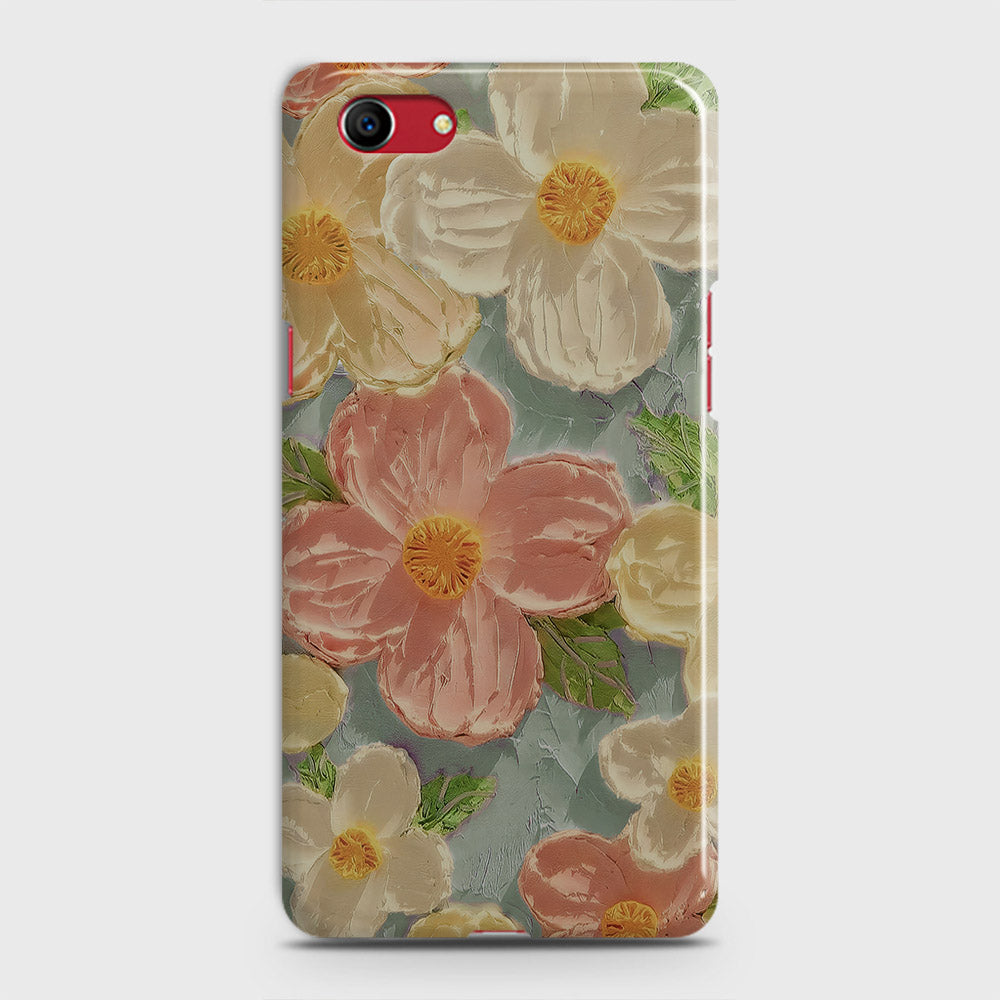 Oppo A1k  Cover - Floral Series - Design 16 - Cyan & Pink - Matte Finish - Snap On Hard Case with LifeTime Colors Guarantee