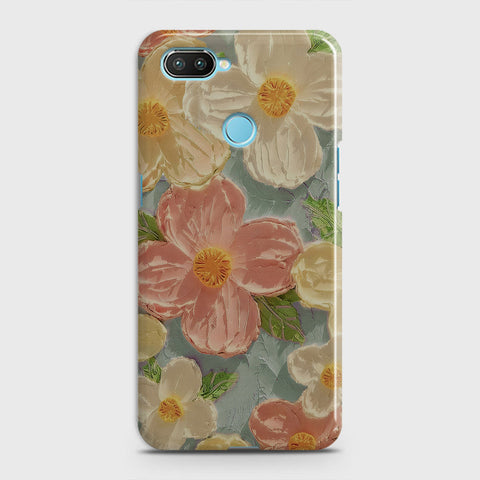 Oppo A5 with Sensor Cut Cover - Floral Series - Design 16 - Cyan & Pink - Matte Finish - Snap On Hard Case with LifeTime Colors Guarantee