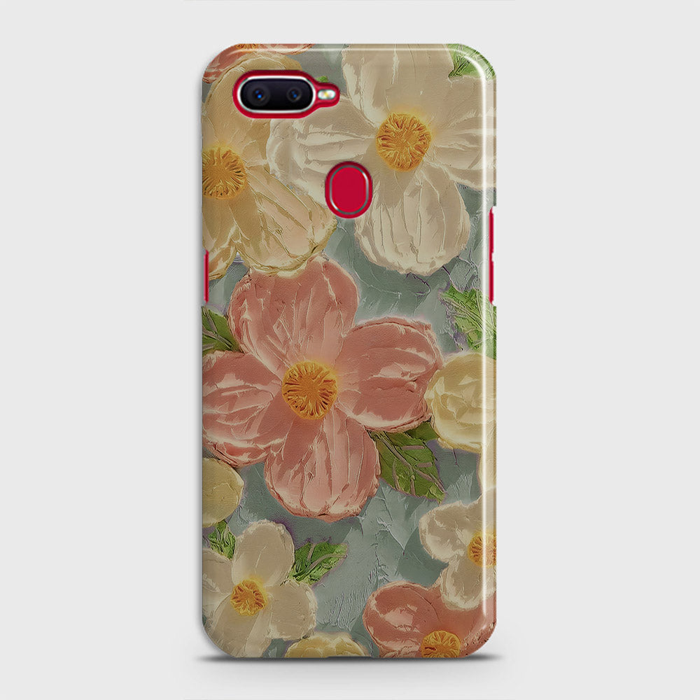 Oppo F9 Cover - Floral Series - Design 16 - Cyan & Pink - Matte Finish - Snap On Hard Case with LifeTime Colors Guarantee