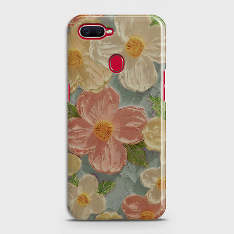 Oppo F9 Cover - Floral Series - Design 16 - Cyan & Pink - Matte Finish - Snap On Hard Case with LifeTime Colors Guarantee