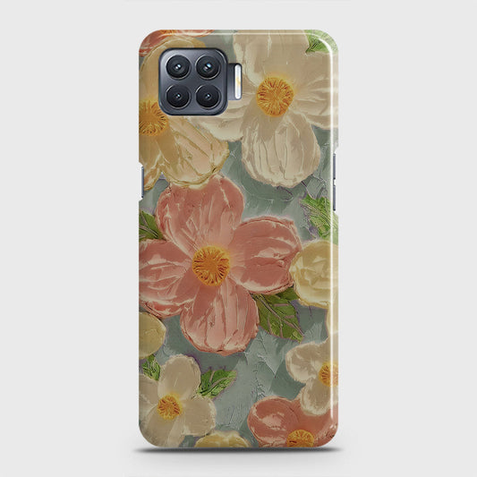 Oppo F17 Pro Cover - Floral Series - Design 16 - Cyan & Pink - Matte Finish - Snap On Hard Case with LifeTime Colors Guarantee