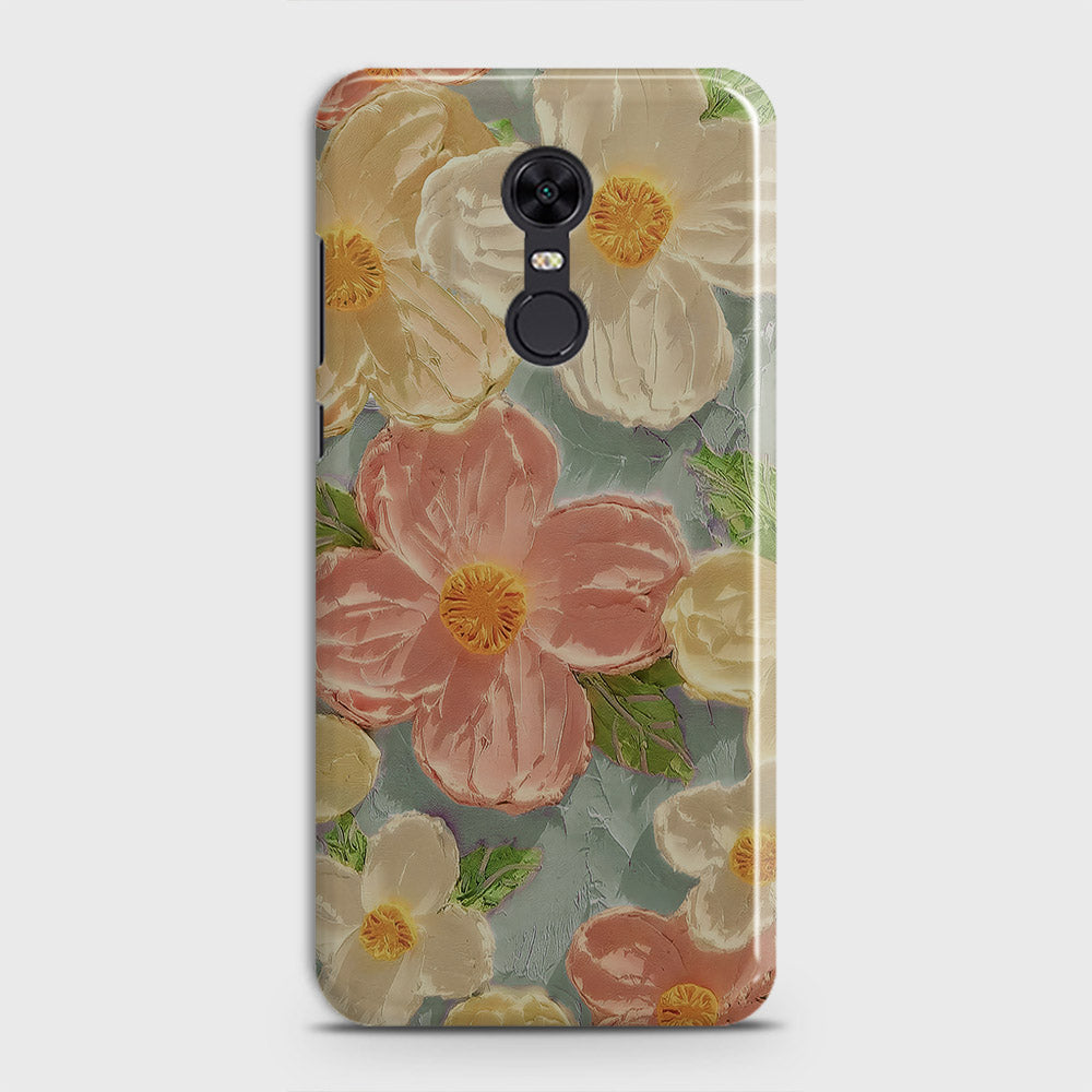 Redmi 5 Plus  Cover - Floral Series - Design 16 - Cyan & Pink - Matte Finish - Snap On Hard Case with LifeTime Colors Guarantee