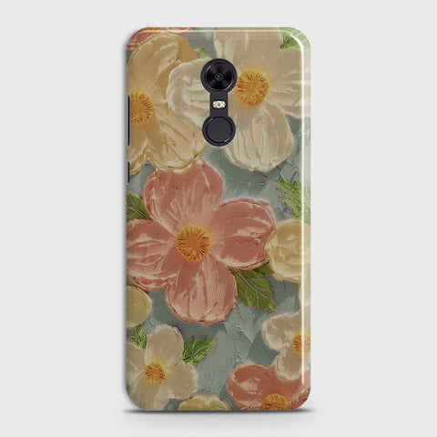 Redmi 5 Plus  Cover - Floral Series - Design 16 - Cyan & Pink - Matte Finish - Snap On Hard Case with LifeTime Colors Guarantee
