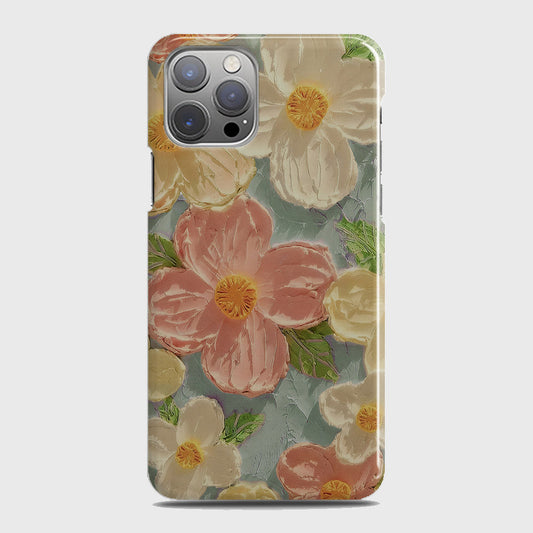 iPhone 12 Pro Max Cover - Floral Series - Design 16 - Cyan & Pink - Matte Finish - Snap On Hard Case with LifeTime Colors Guarantee