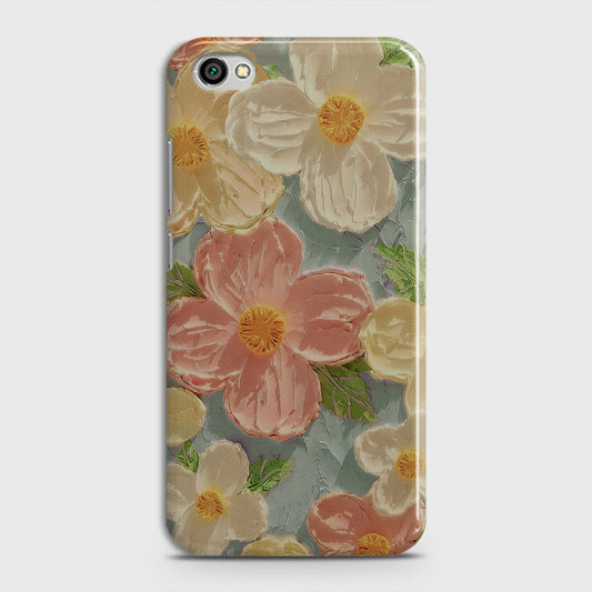 Xiaomi Redmi Note 5A Without Sensor Cover - Floral Series - Design 16 - Cyan & Pink - Matte Finish - Snap On Hard Case with LifeTime Colors Guarantee