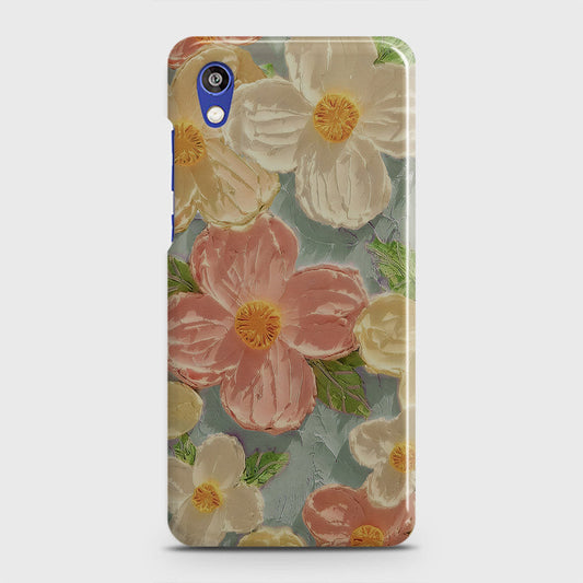 Honor 8S Cover - Floral Series - Design 16 - Cyan & Pink - Matte Finish - Snap On Hard Case with LifeTime Colors Guarantee